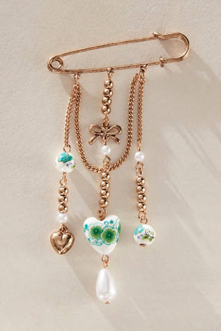 Happy Daze Brooch by Free People in Gold