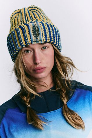FP Movement by Free People Micro Fleece White Beanie with Neon Details NWT Making Spirits Bright with Free People main image 4