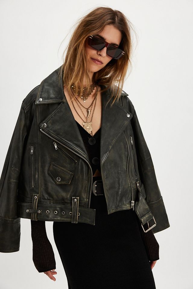 Free people monroe leather jacket hotsell