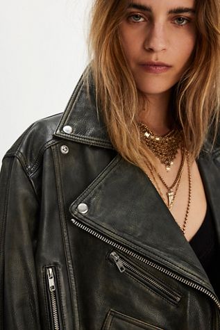 1980s Black Leather Fringe Rock n Roll Jacket Selected by