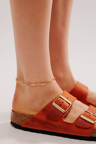 Marly Moretti Rectangle Anklet at Free People in Gold