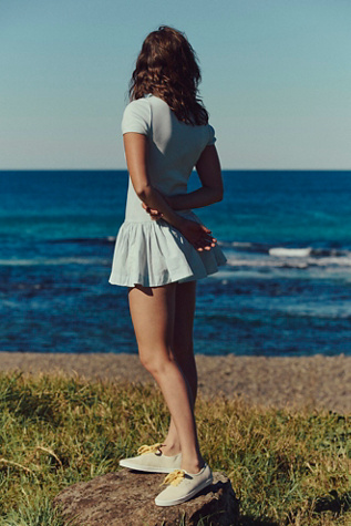 Classic Charm Mini Dress by free-est at Free People in Blue, Size: M