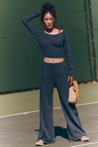 Go To Long Sleeve Set by FP Movement at Free People, Midnight Navy, S