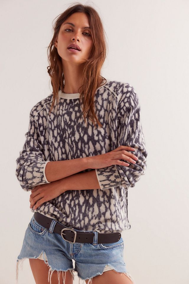 Free people leopard sweater hotsell