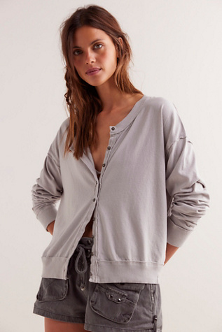 Empire Cardi by We The Free at Free People in Quiet Grey, Size: Large