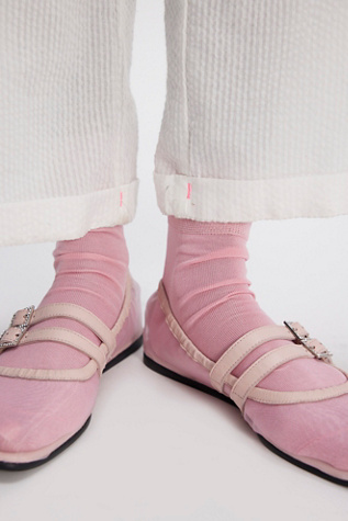 Solid Trouser Crew Socks by Hansel From Basel at Free People in Light Pink