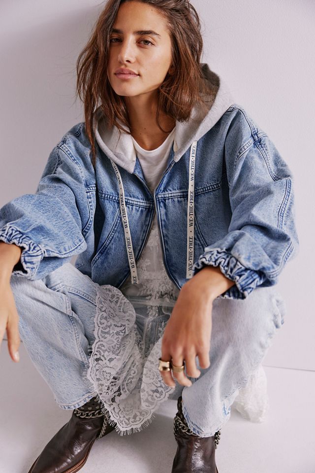 セットアップ（メンズ） IONSEOUL Hood Denim Jacket & Wide Denim Pants Set Up JE171 IONSEOUL Hood Denim Jacket & Wide Denim Pants Set Up JE171