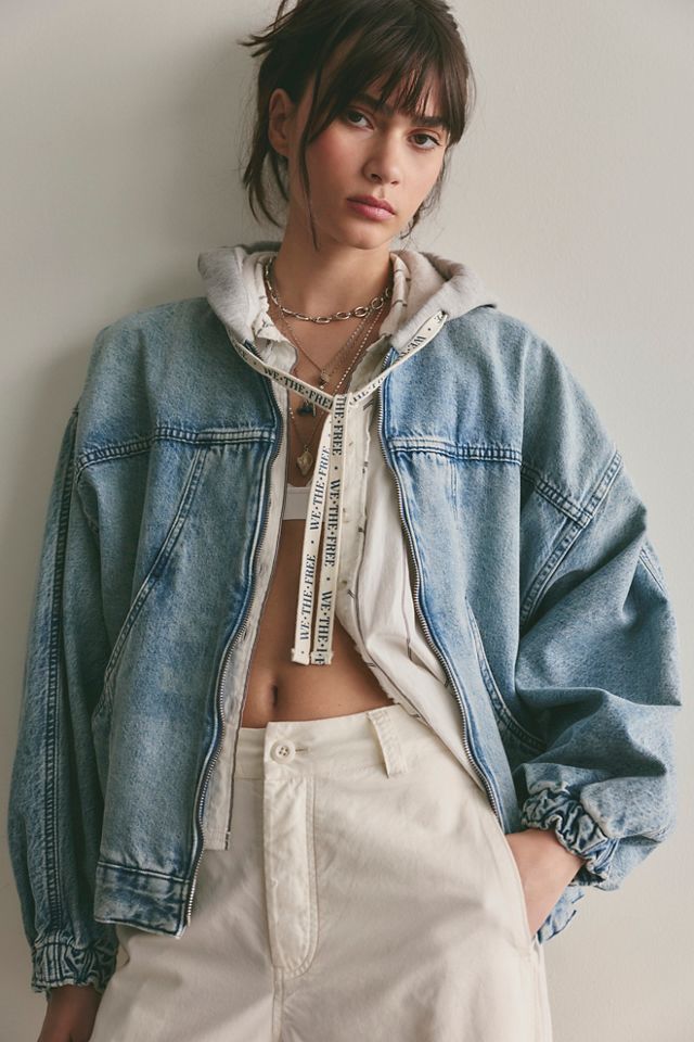 We The Free Iggy Hooded Denim Jacket #9