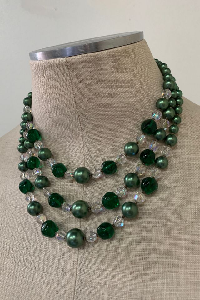 Vintage Mid-Century Triple Strand Necklace Selected by SharpLilTeeth #2