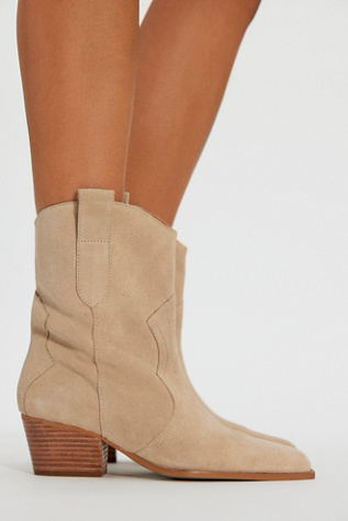 Cat Nap Cowboy Boots by Free People in Sunstone Sand Suede, Size: US 9