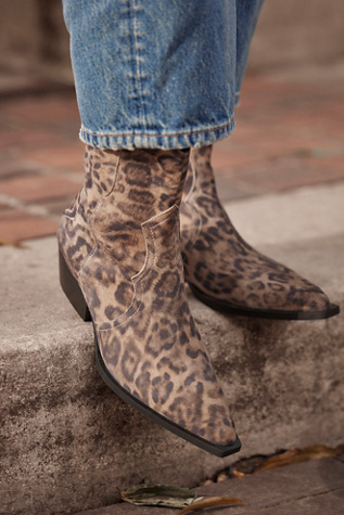 Cat Nap Cowboy Boots By FP Collection At Free People In Leopard Suede, Size: US 7.5