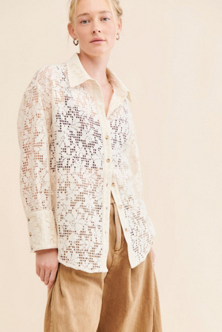 In Your Dreams Lace Buttondown