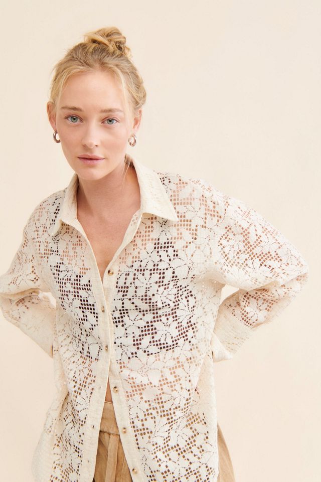 In Your Dreams Lace Buttondown #2
