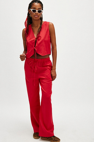 Mila Vest Suit Jacket by Nigel Preston at Free People in Red, Size: Small