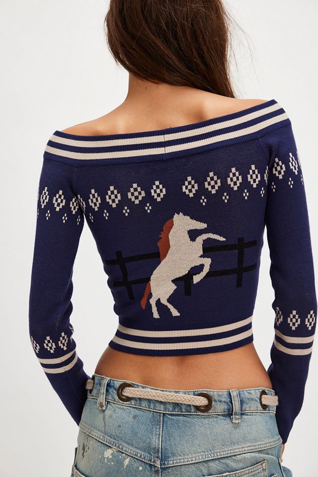 Understated Leather Horse Girl Cardigan #1