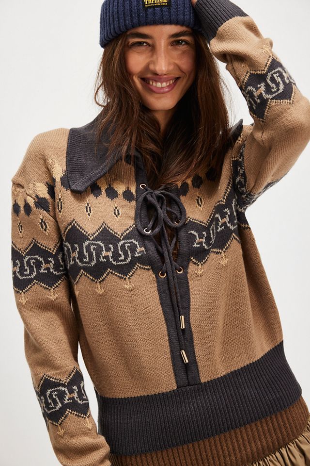 Understated Leather Nordic Cowboy Sweater #2