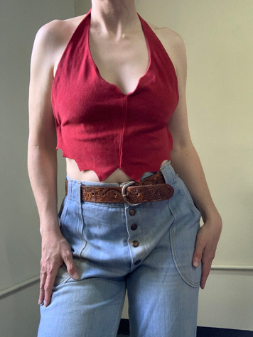 Vintage 1980s Suede Halter Top Selected by SharpLilTeeth