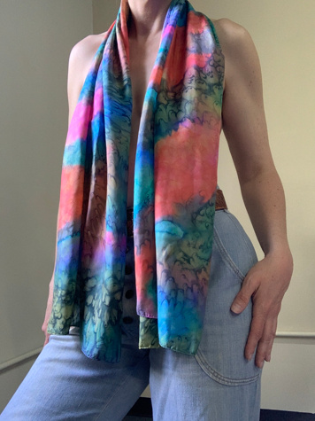 Vintage Hand Painted Silk Scarf Selected by SharpLilTeeth