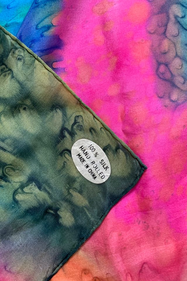 Vintage Hand Painted Silk Scarf Selected by SharpLilTeeth #3