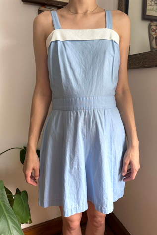 Vintage Baby Blue Cotton Romper Selected by Grievous Angel Vintage