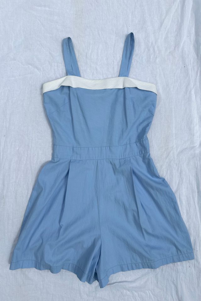 Vintage Baby Blue Cotton Romper Selected by Grievous Angel Vintage #2