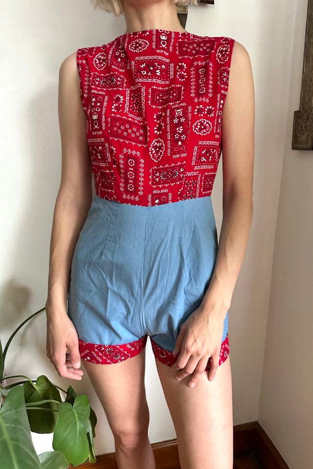 Vintage Bandana Playsuit Romper Selected by Grievous Angel Vintage #1