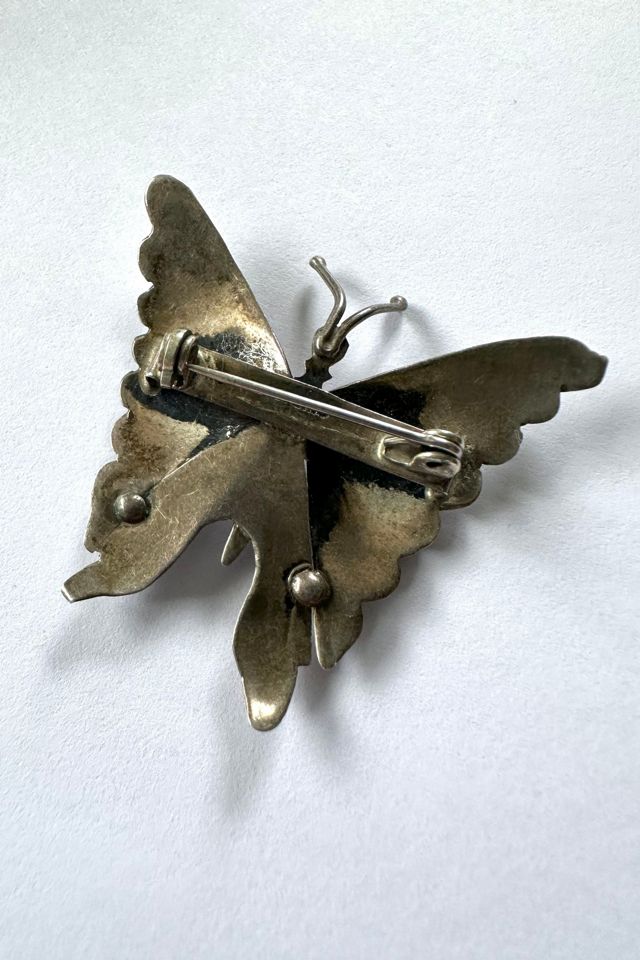 Vintage Sterling Silver and Turquoise Butterfly Pin Selected by Grievous Angel Vintage #2