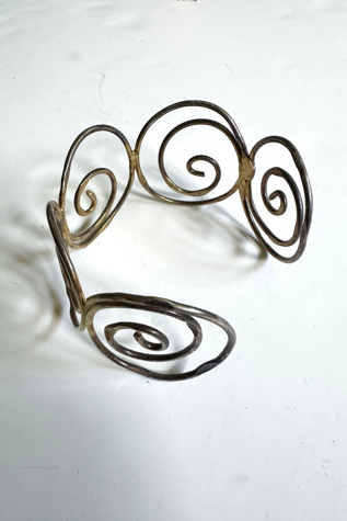 Vintage 1980s Metal Crude Spiral Cuff Selected by Cherry