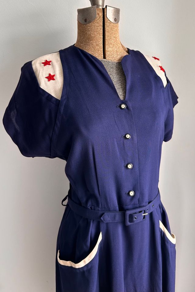 Vintage Belted Blue and White Dress with Star Details Selected by KA.TL.AK #3