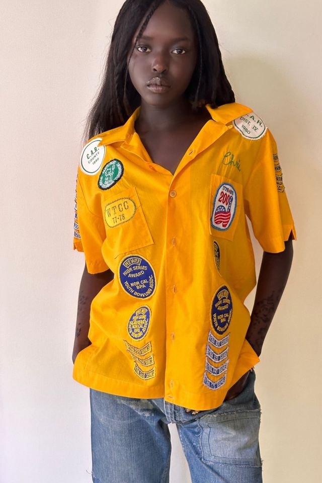 Vintage 1970's Bowling Shirt With Patches Selected By Afterlife Boutique #1
