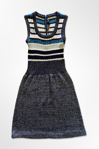 1970s Metallic Knit Ribbed Dress Selected By Ritual Vintage