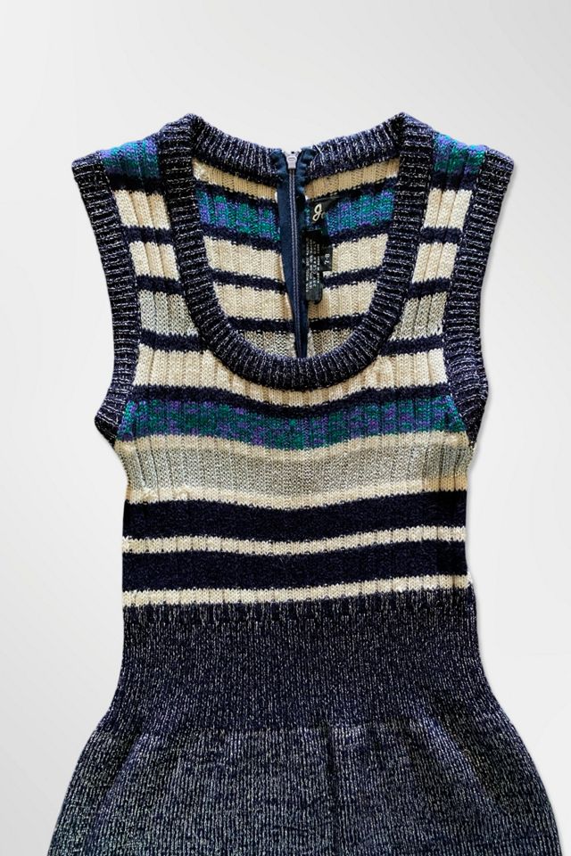 1970s Metallic Knit Ribbed Dress Selected By Ritual Vintage #1