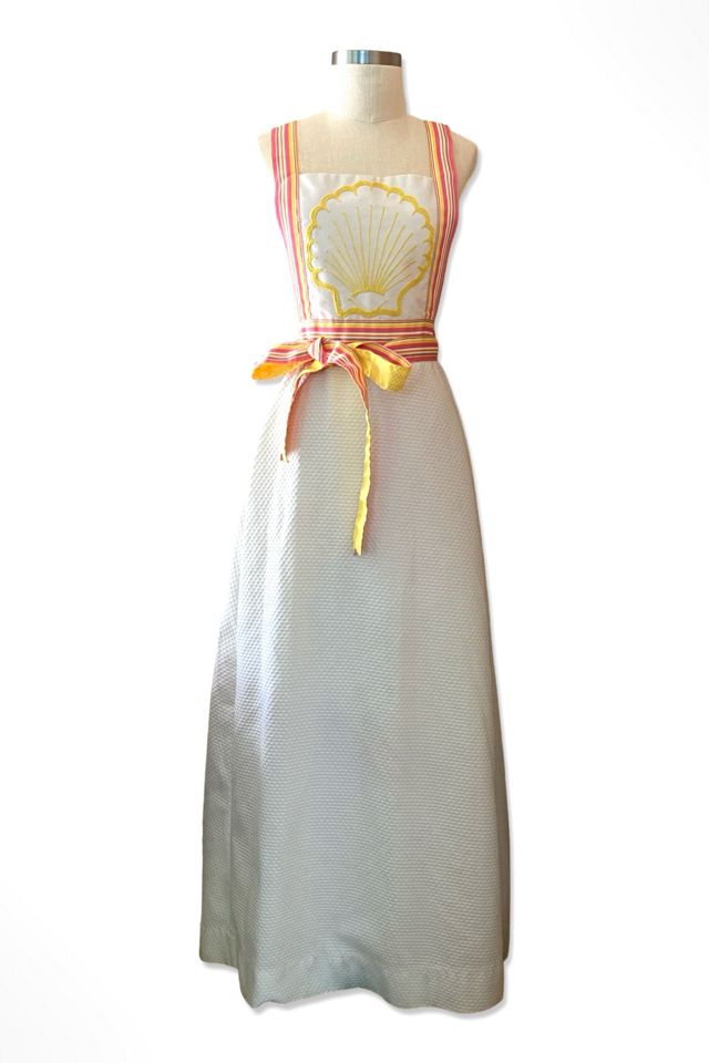 1960s Cotton Seashell Apron Maxi Dress Selected By Ritual Vintage #1