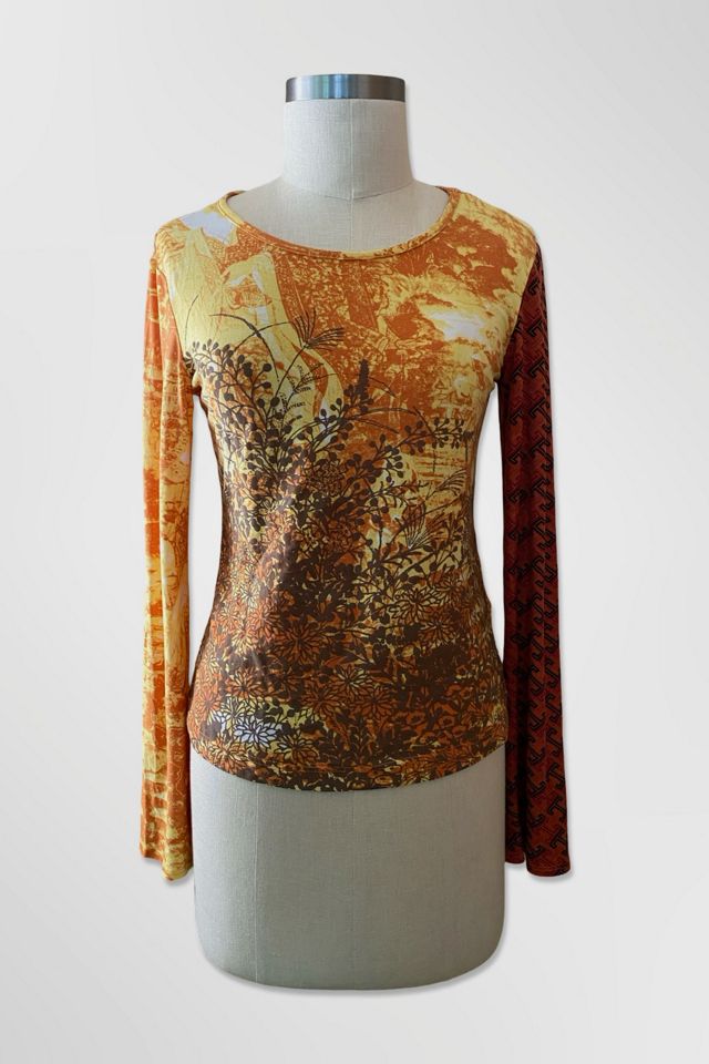 Y2K Mixed Media Print Graphic Top Selected By Ritual Vintage #1
