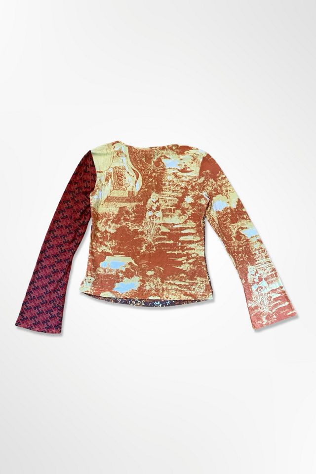Y2K Mixed Media Print Graphic Top Selected By Ritual Vintage