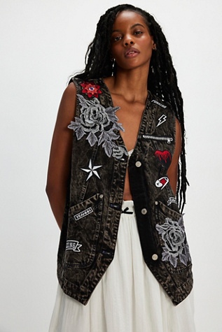 Tricia Fix Valerie Patch Vest Jacket at Free People in Black, Size: XS