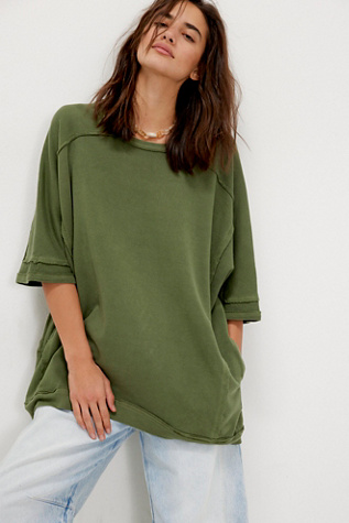 We The Free Mari Muscle Pullover At Free People In Chive, Size: XS