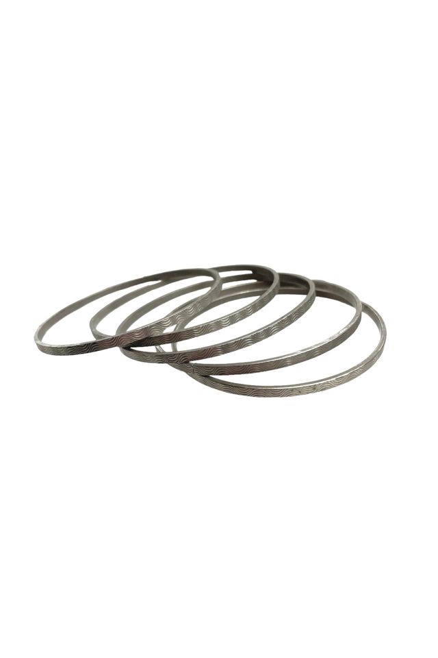 Vintage Silver Bangle Bracelet Set Selected By Ankh By Racquel #2