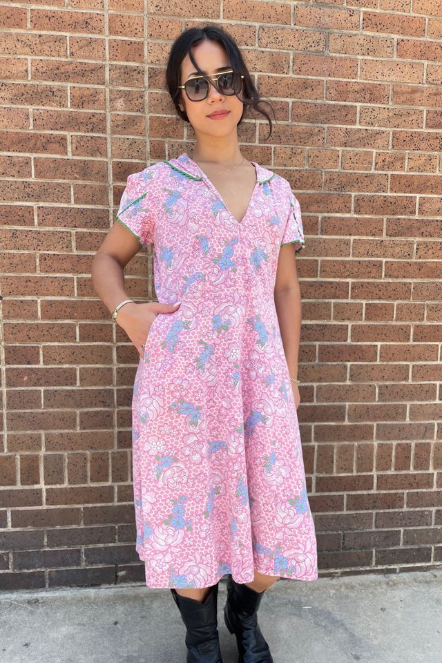 Vintage 1930's Feed Sack Pink Floral Dress Selected by FernMercantile #1