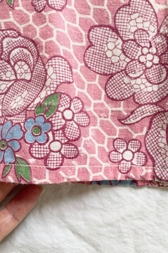 Vintage 1930's Feed Sack Pink Floral Dress Selected by FernMercantile #3