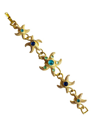 Vintage 1980's Trifari Starfish Gold Bracelet Selected by FernMercantile