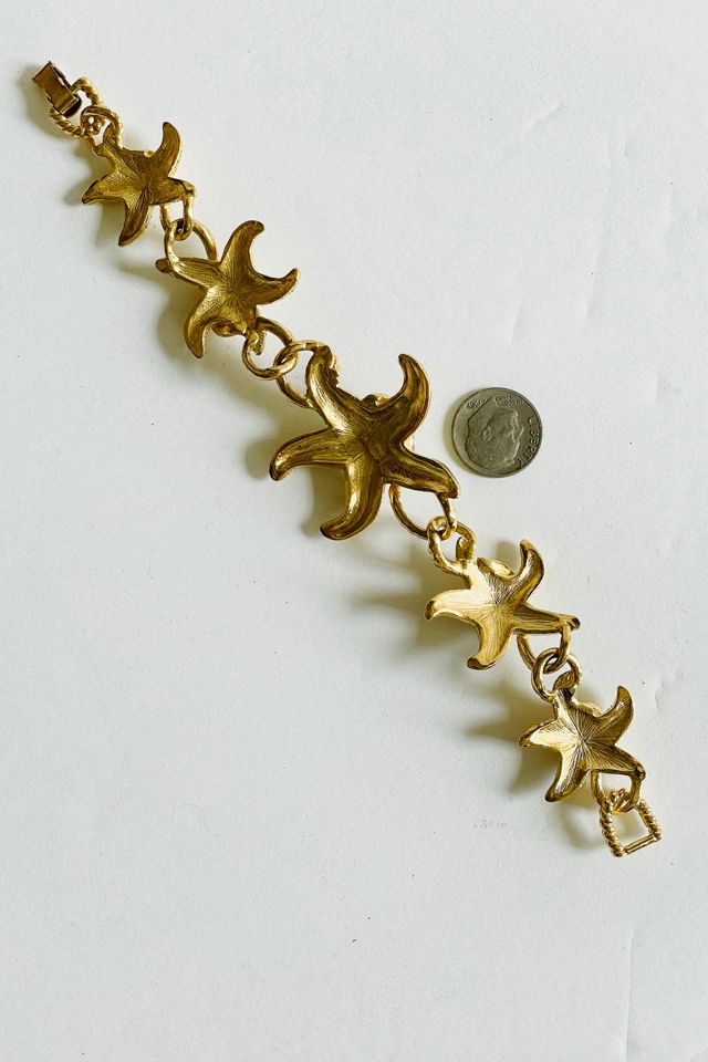 Vintage 1980's Trifari Starfish Gold Bracelet Selected by FernMercantile #3
