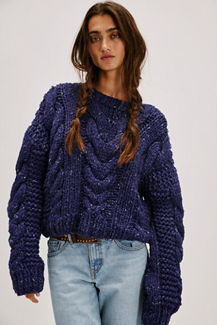 Cozy Cabin Jumper At Free People In Navy Combo, Size: Small