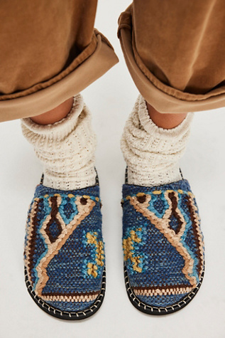 Magic Carpet Mules by Free People in Blue Combo, Size: US 9
