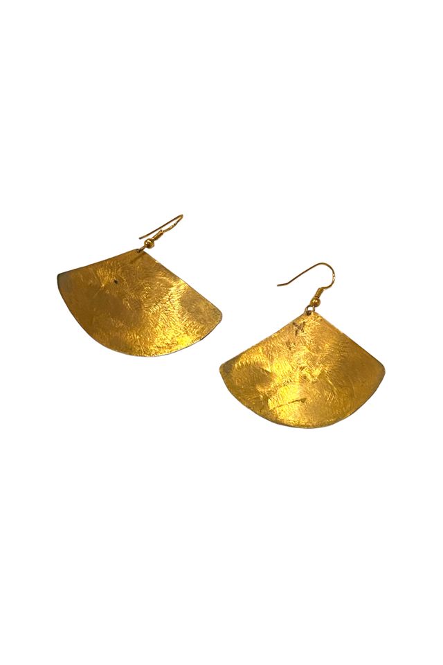 Vintage Hammered Brass Triangle Earrings Selected by BusyLady Baca & The Goods #1