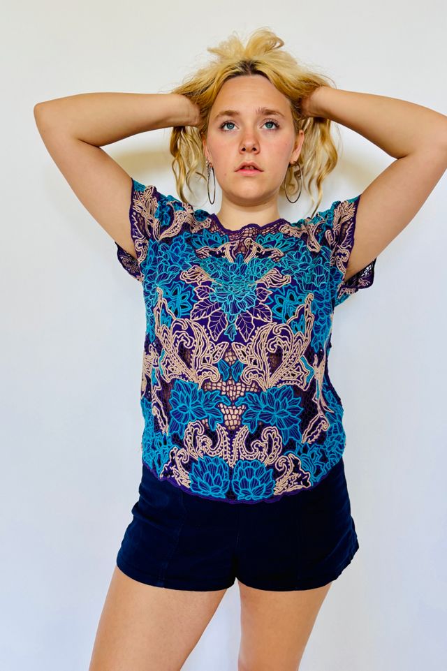 Vintage Embroidered Cut Away Blouse Selected by Atlantic Vintage #1