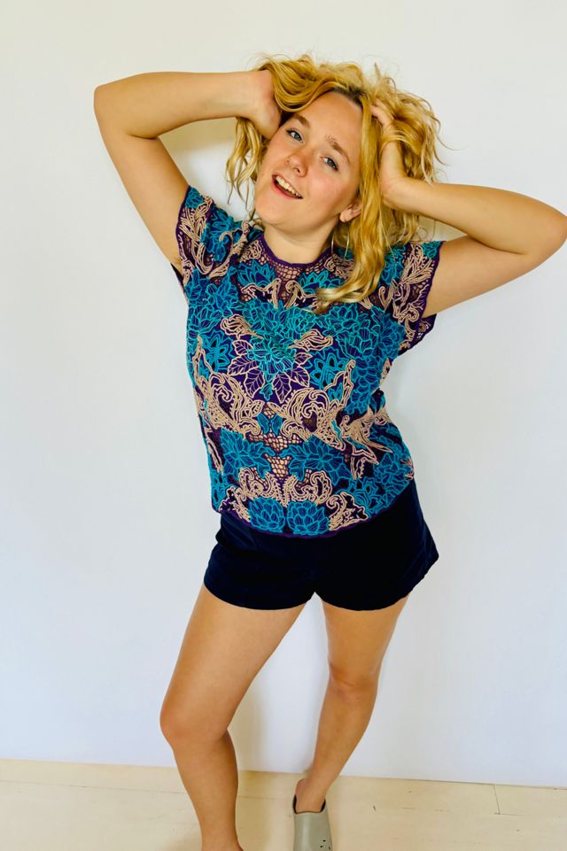 Vintage Embroidered Cut Away Blouse Selected by Atlantic Vintage #2