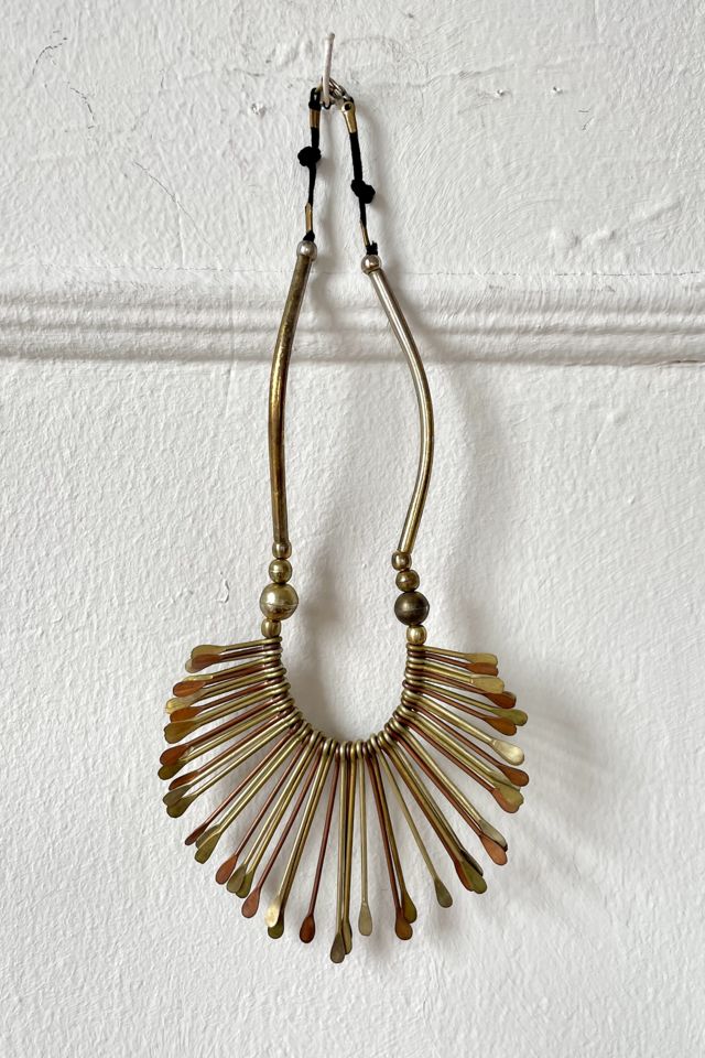 70s Vintage Brass Spike Fringe Necklace Selected by MARMALADE #2