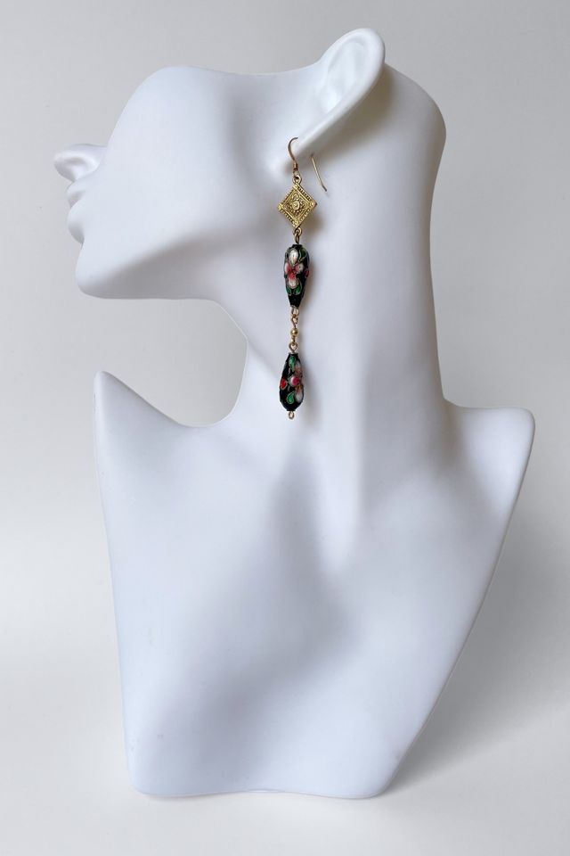 Vintage 14K Gold Filled Cloisonné Drop Earring Selected by MARMALADE #3