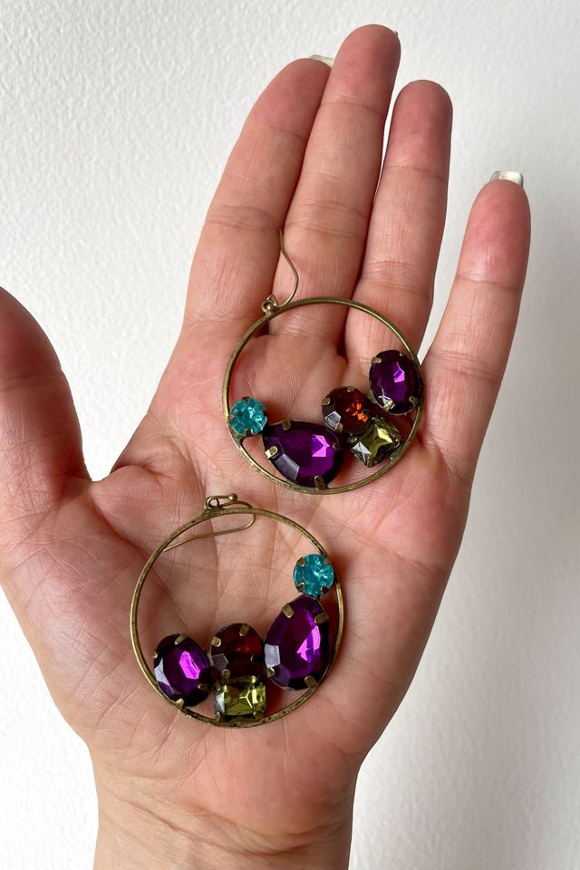 Jeweled Vintage Hoop Earrings Selected by MARMALADE #1